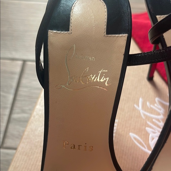 Christian Louboutin Black and Red Strappy Heels - Picture 7 of 11